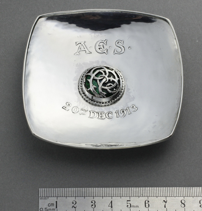 Omar Ramsden & Alwyn Carr Arts & Crafts Silver and Enamel Dish